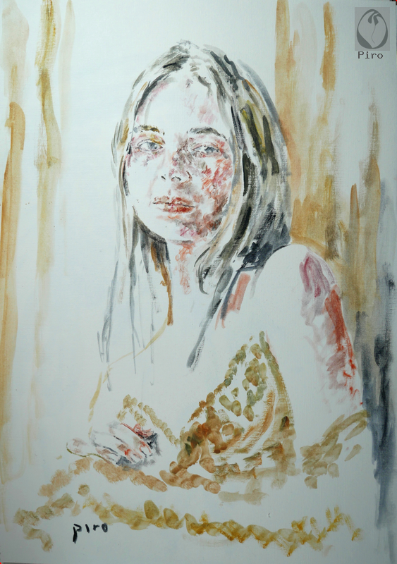 oil on paper - olio su carta di Piro